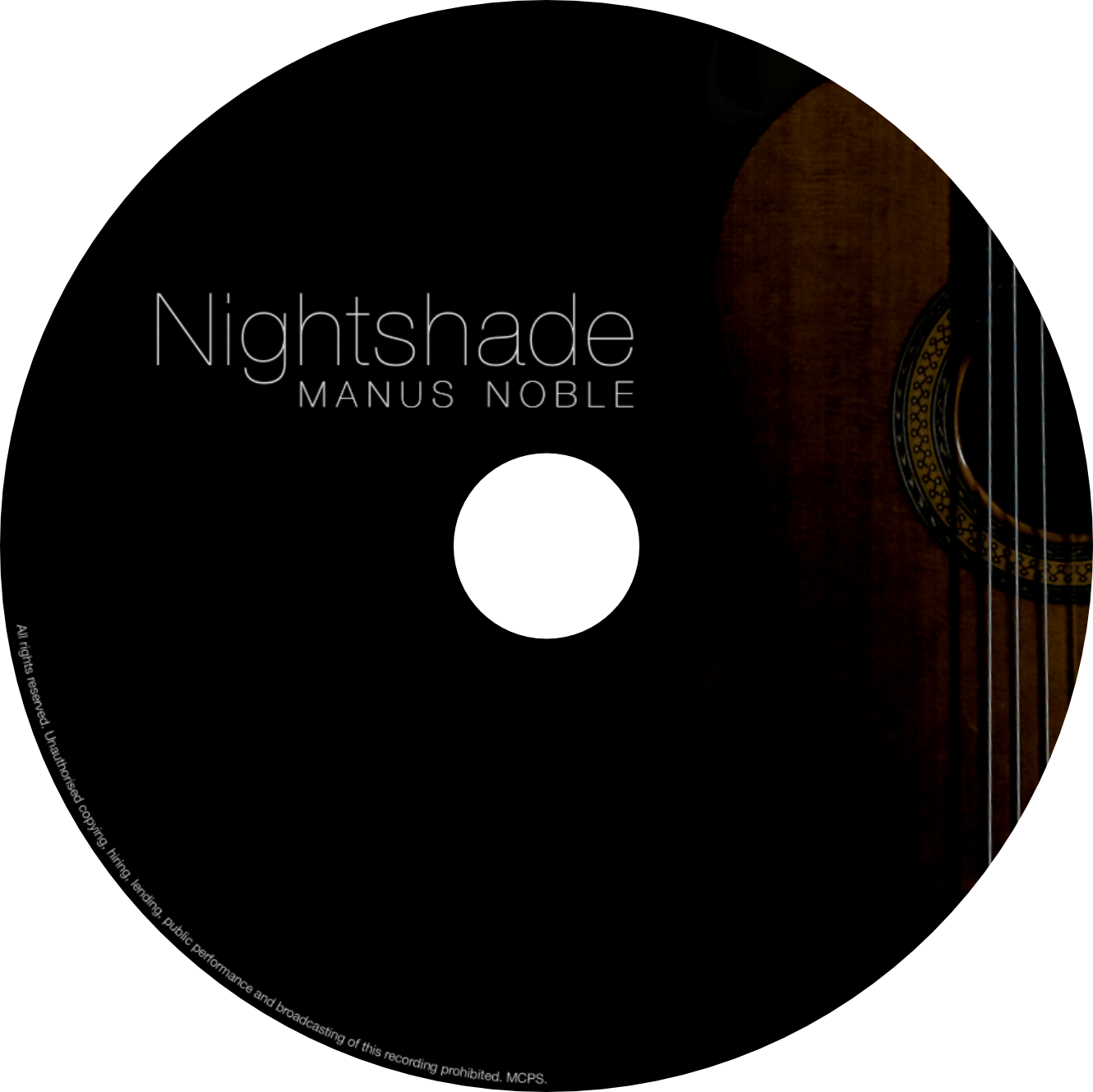 CD label for Manus Noble's Nightshade album