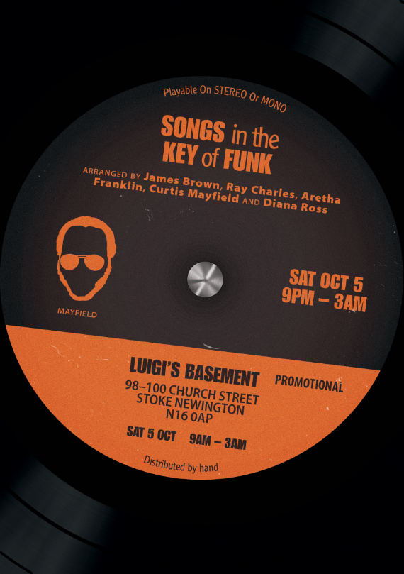 Promotional flier for Songs in the Key of Funk